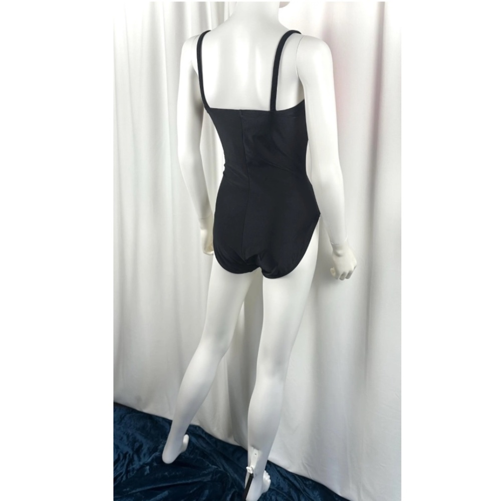 Vintage 1980’s ‘La Blanca’ Hot Pink + Black Rushed One Piece Bathing Suit • L/XL - Picture 10 of 10
